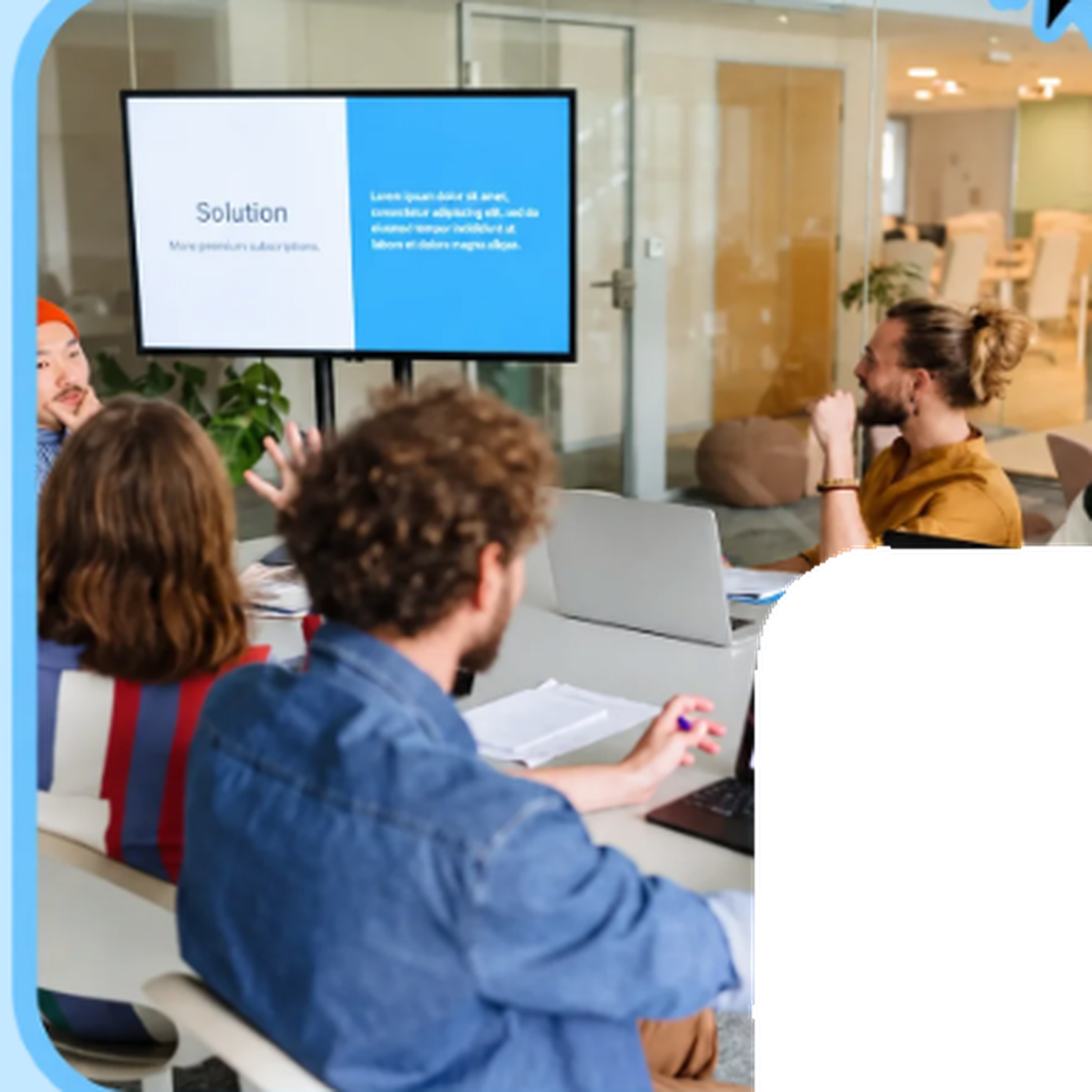Best Digital marketing agency in pakistan team meeting with presentation on screen